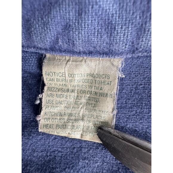 Vintage LL Bean Chamois Cloth Shirt Men’s Sz XXL Blue Flannel Made In USA Flaw - Picture 5 of 7